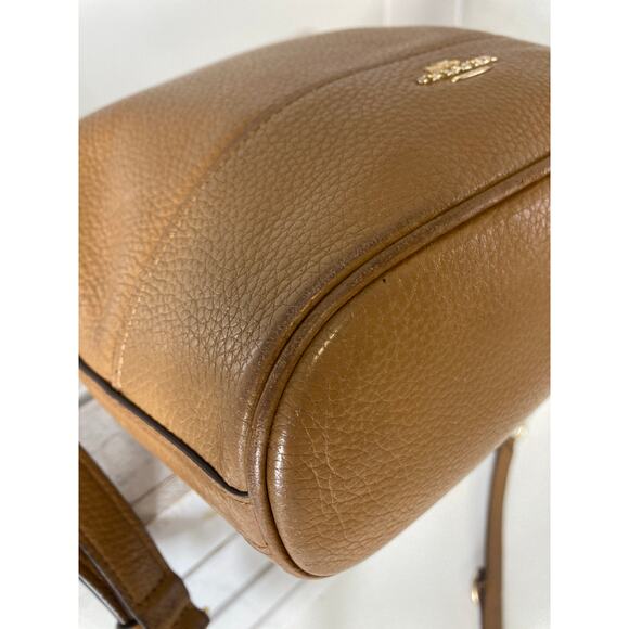 COACH F76668 SMAL TAN BROWN PEBBLED LEATHER CROSSBODY BAG - Picture 13 of 16